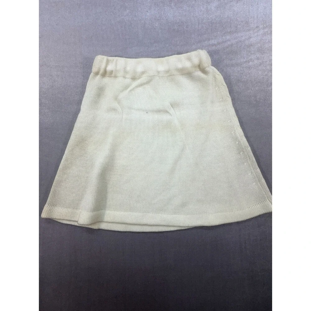 Vintage‎ Organic by Appleja Acrylic Skirt Beige White Size Small